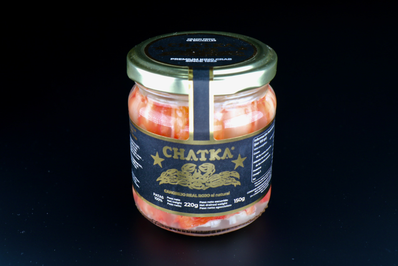 Ausgelöstes Fleisch der Königskrabbe im Glas 150 g (100% Beinfleisch)
